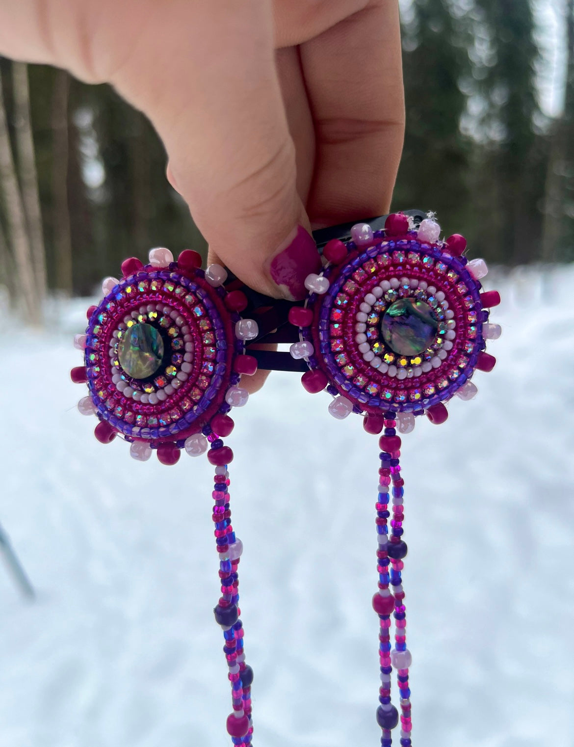 ABALONE, DENTALIUM & BEADSOUP HAIR CLIPS