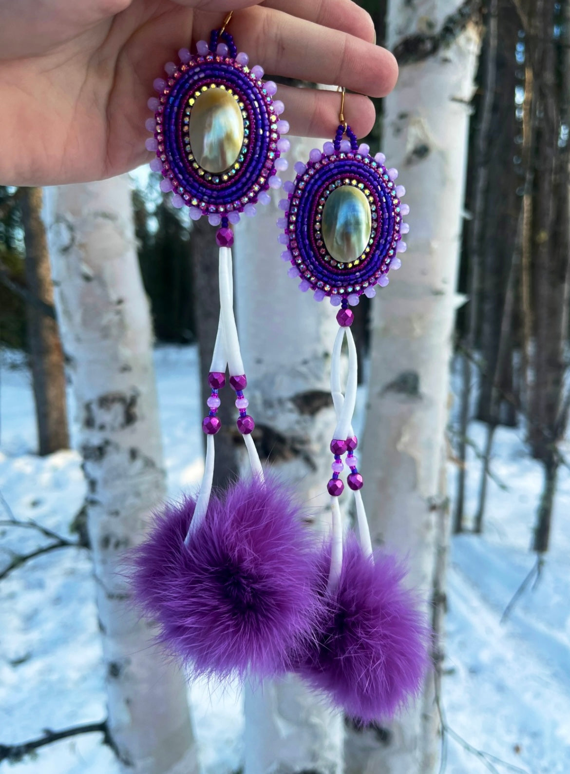 SHELL, DENTALIUM & PURPLE RABBIT FUR STATEMENTS
