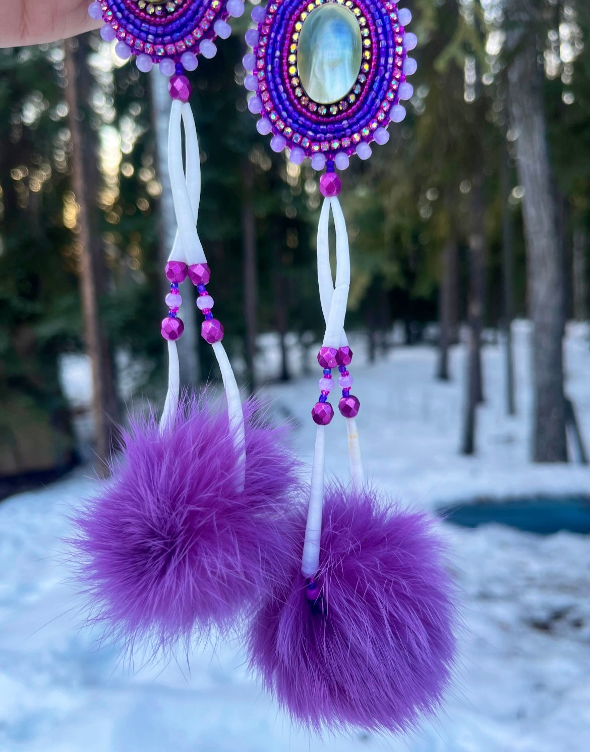SHELL, DENTALIUM & PURPLE RABBIT FUR STATEMENTS