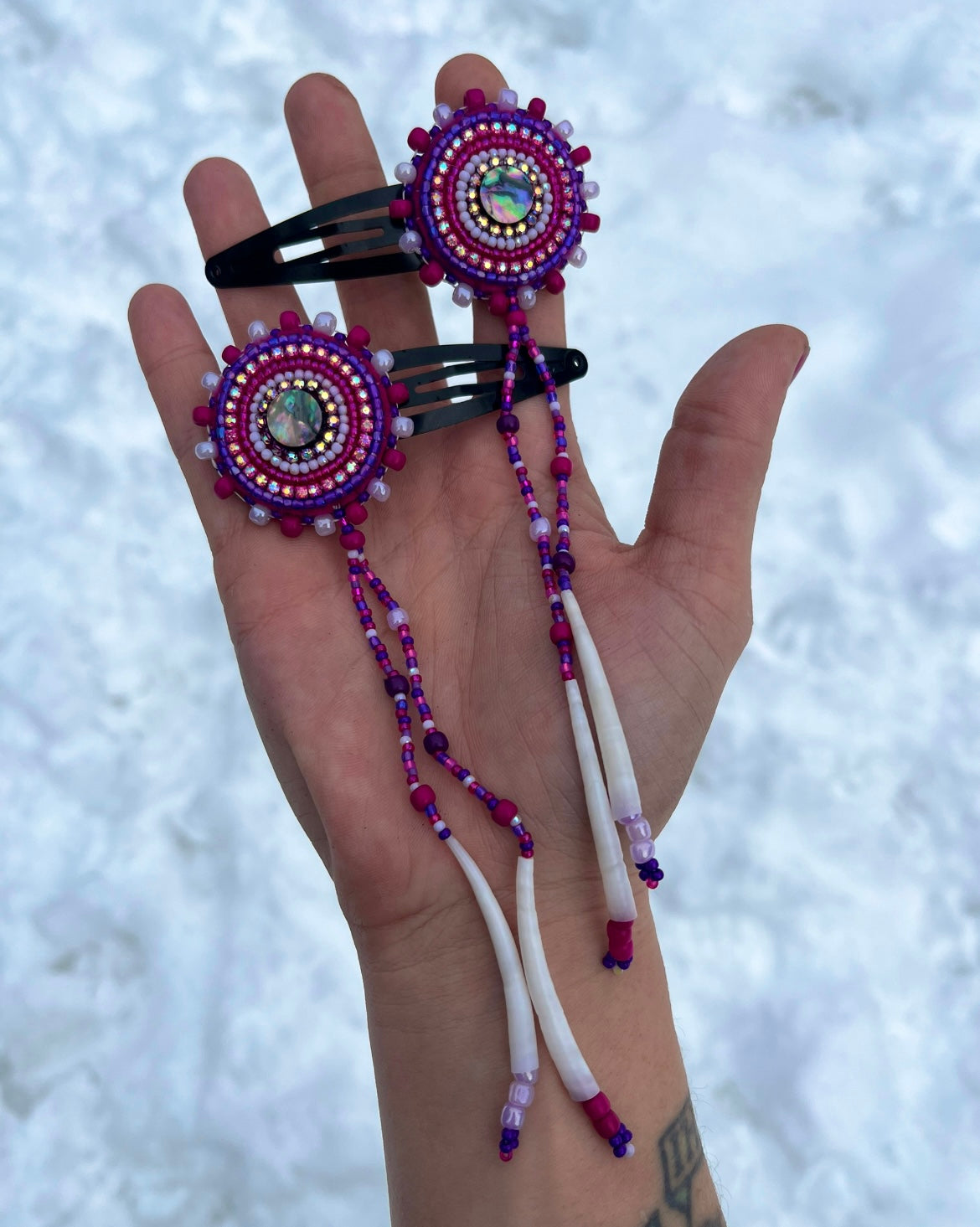 ABALONE, DENTALIUM & BEADSOUP HAIR CLIPS