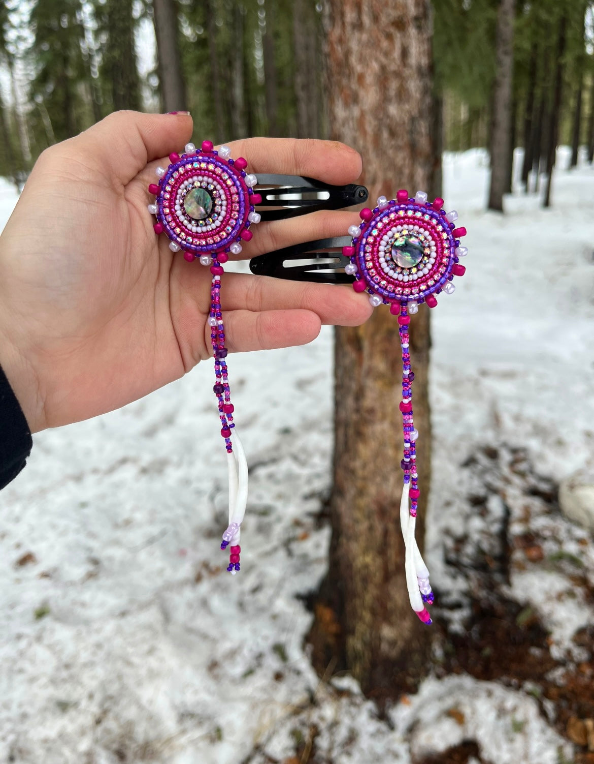 ABALONE, DENTALIUM & BEADSOUP HAIR CLIPS