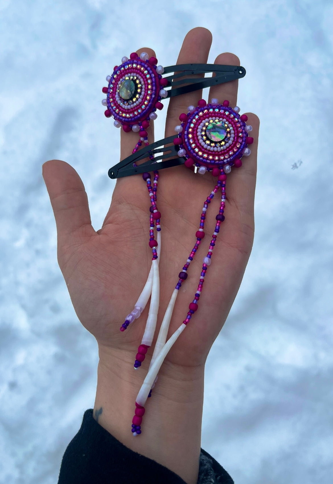 ABALONE, DENTALIUM & BEADSOUP HAIR CLIPS
