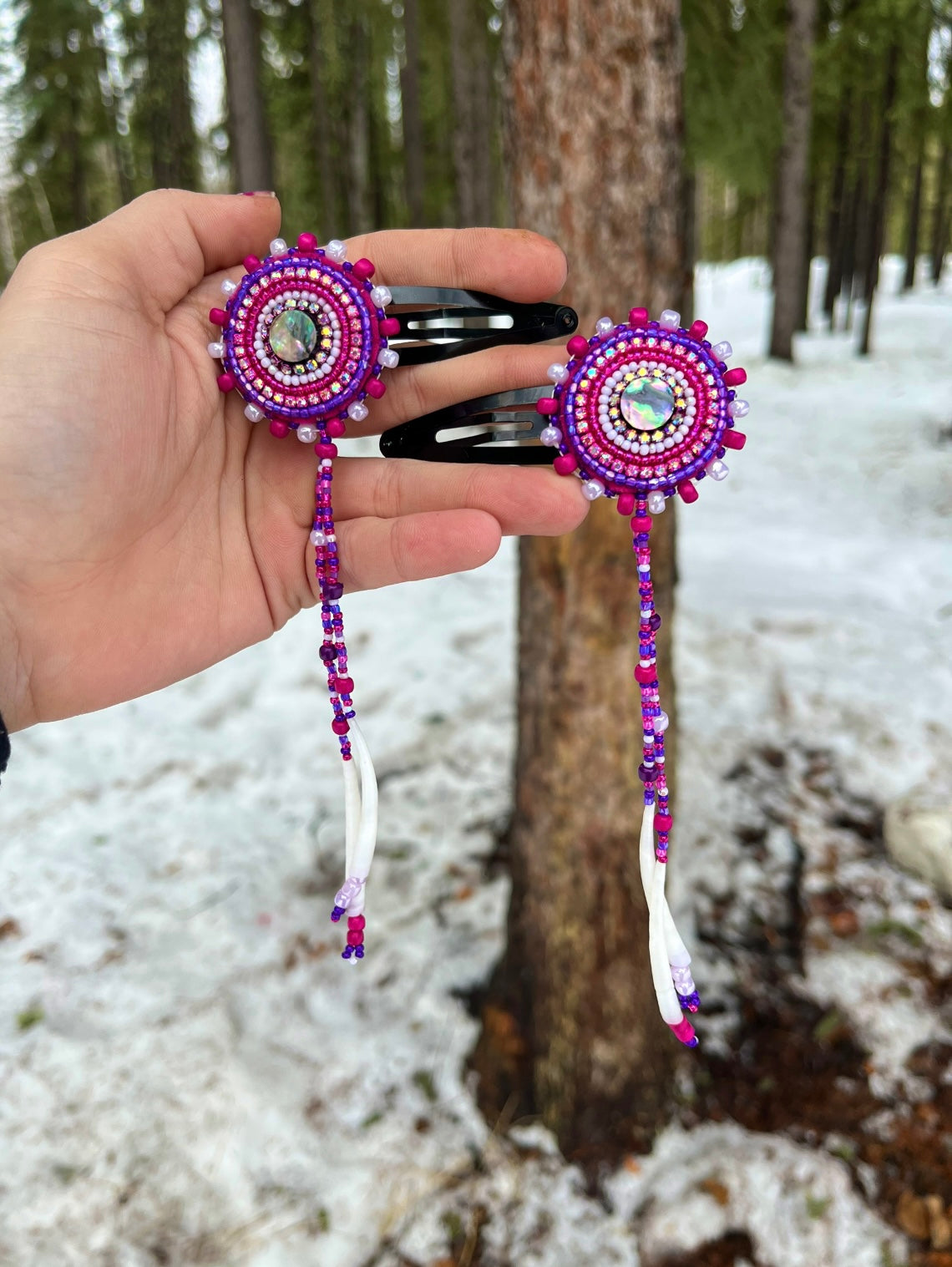 ABALONE, DENTALIUM & BEADSOUP HAIR CLIPS