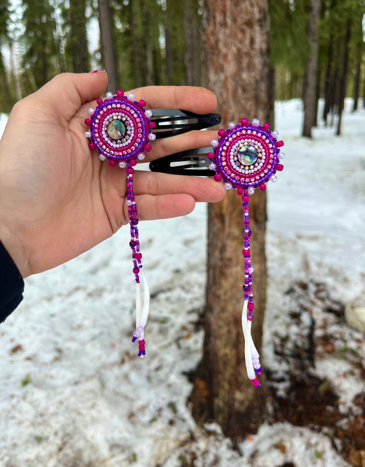 ABALONE, DENTALIUM & BEADSOUP HAIR CLIPS