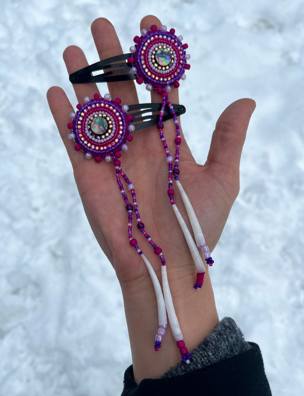 ABALONE, DENTALIUM & BEADSOUP HAIR CLIPS
