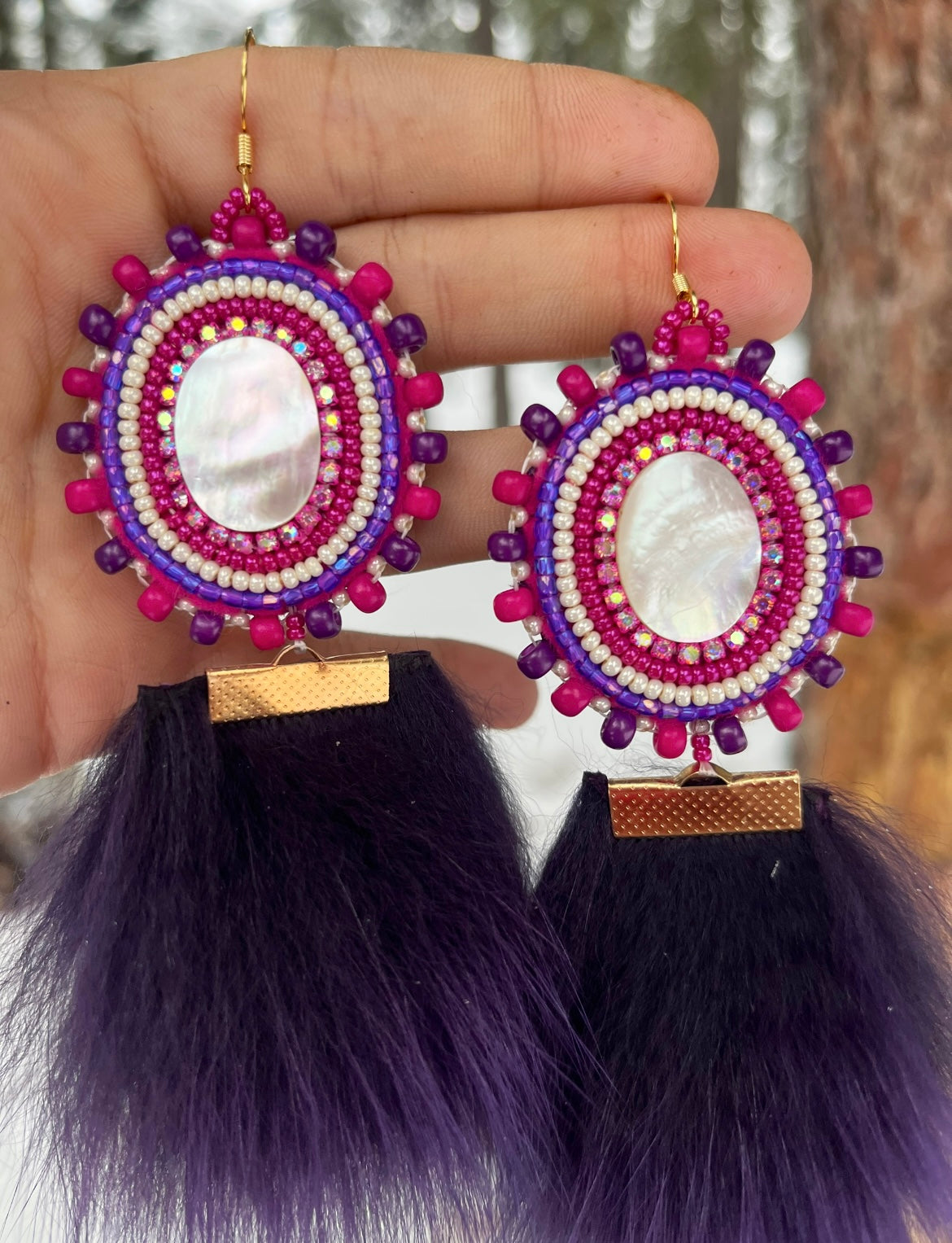 SHELLS, SALMON SKIN & PURPLE FOX FUR