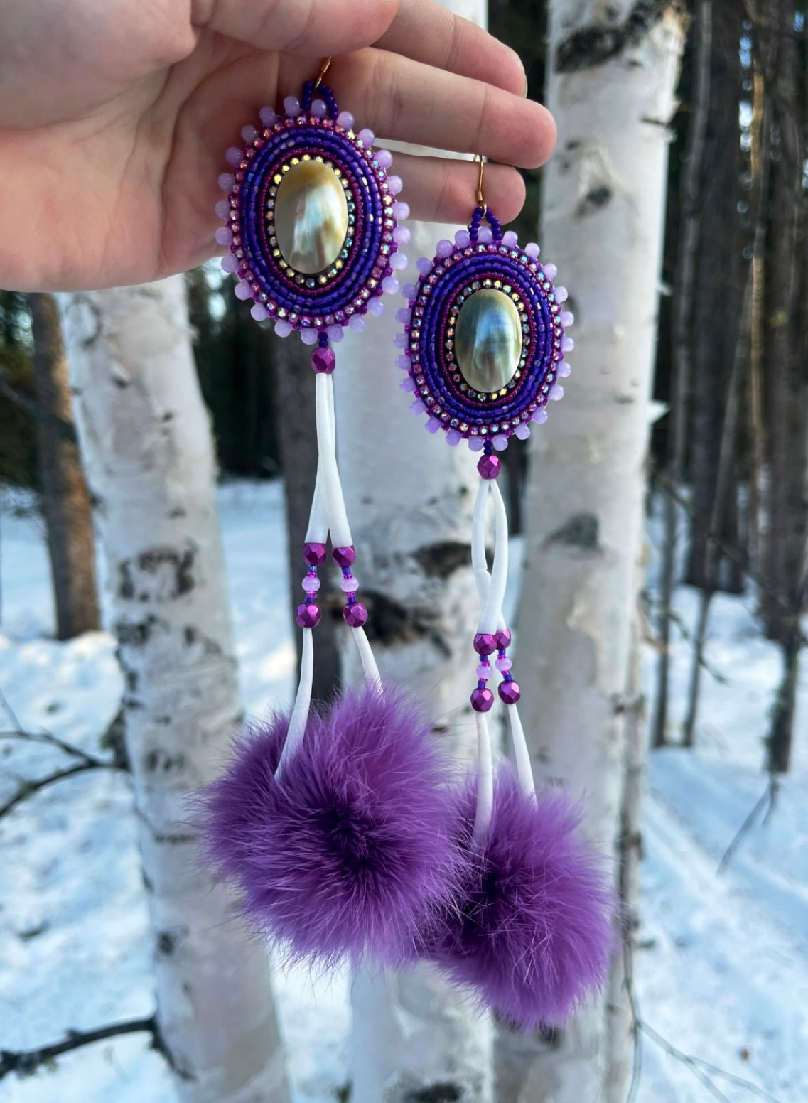 SHELL, DENTALIUM & PURPLE RABBIT FUR STATEMENTS