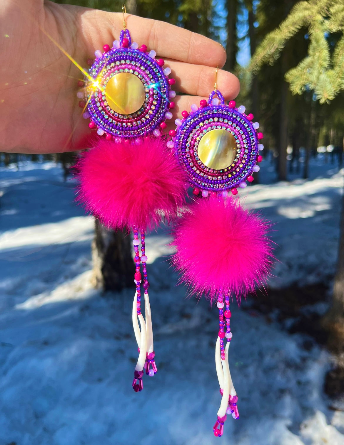 SHELL, DENTALIUM & BEADSOUP RABBIT FUR DROPS
