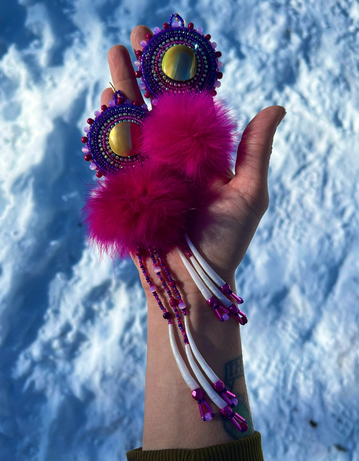 SHELL, DENTALIUM & BEADSOUP RABBIT FUR DROPS