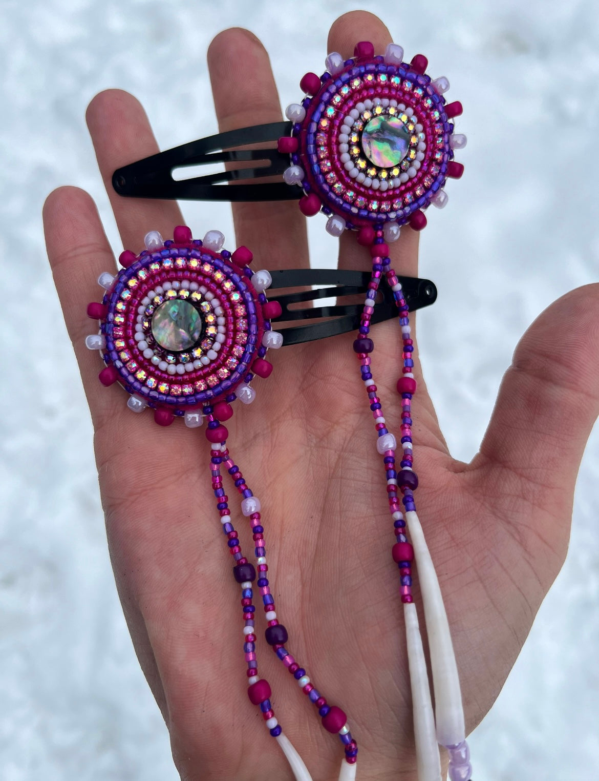 ABALONE, DENTALIUM & BEADSOUP HAIR CLIPS