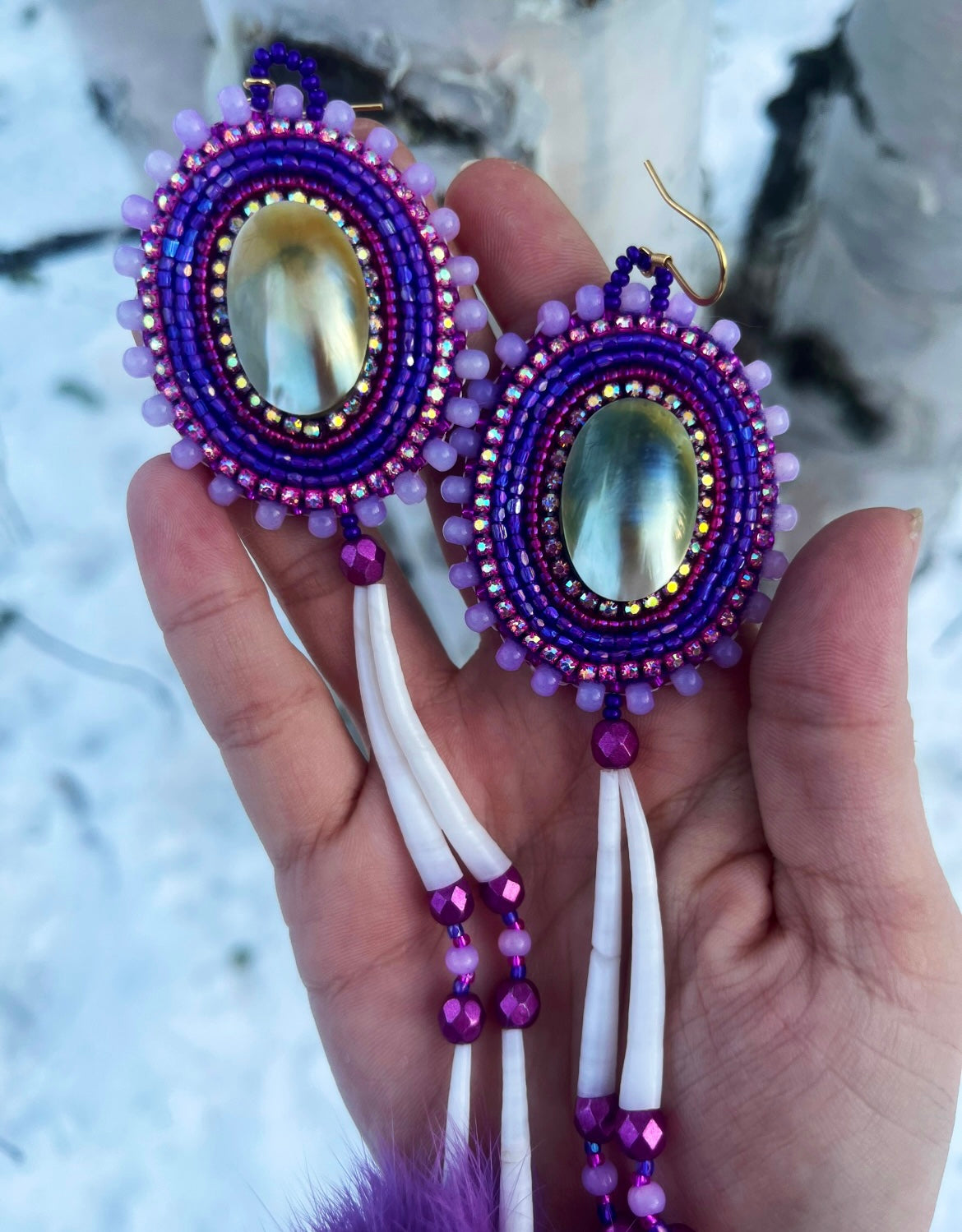 SHELL, DENTALIUM & PURPLE RABBIT FUR STATEMENTS