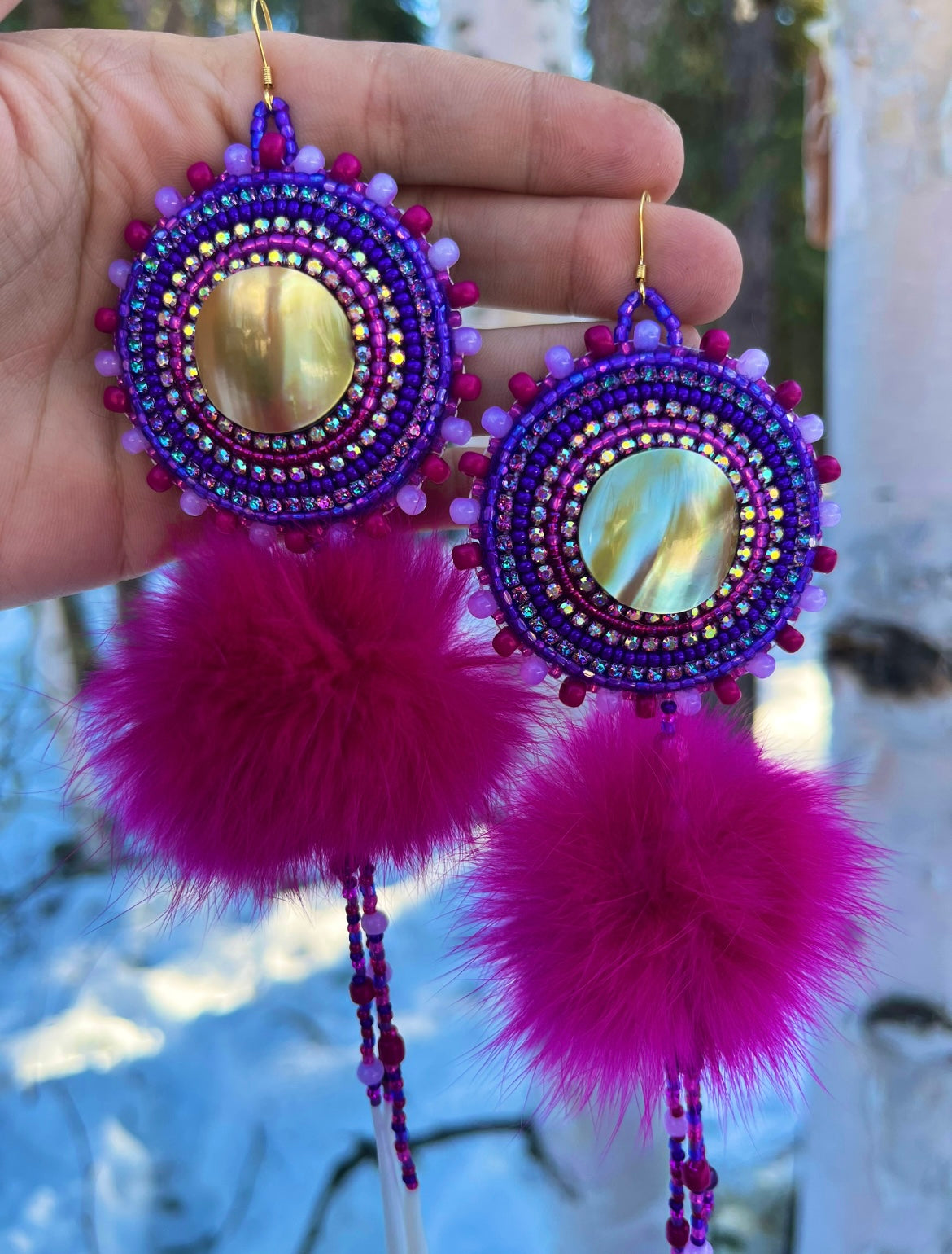 SHELL, DENTALIUM & BEADSOUP RABBIT FUR DROPS