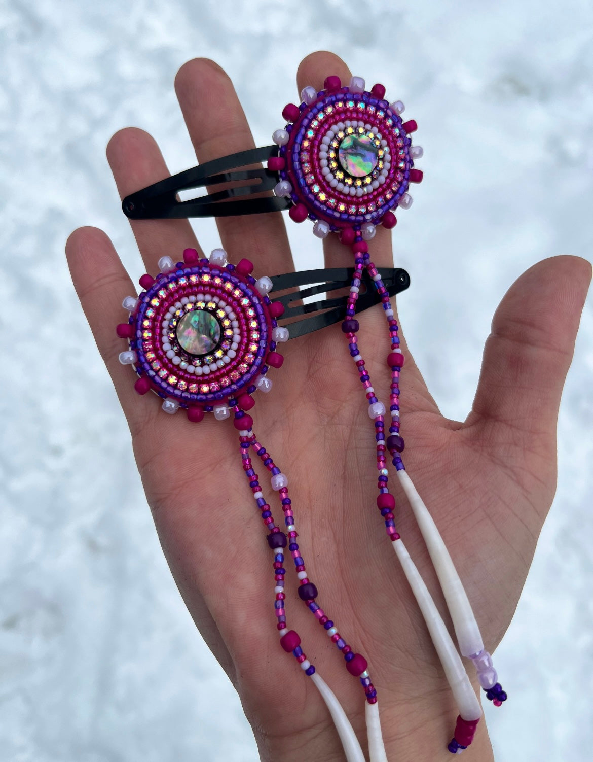 ABALONE, DENTALIUM & BEADSOUP HAIR CLIPS