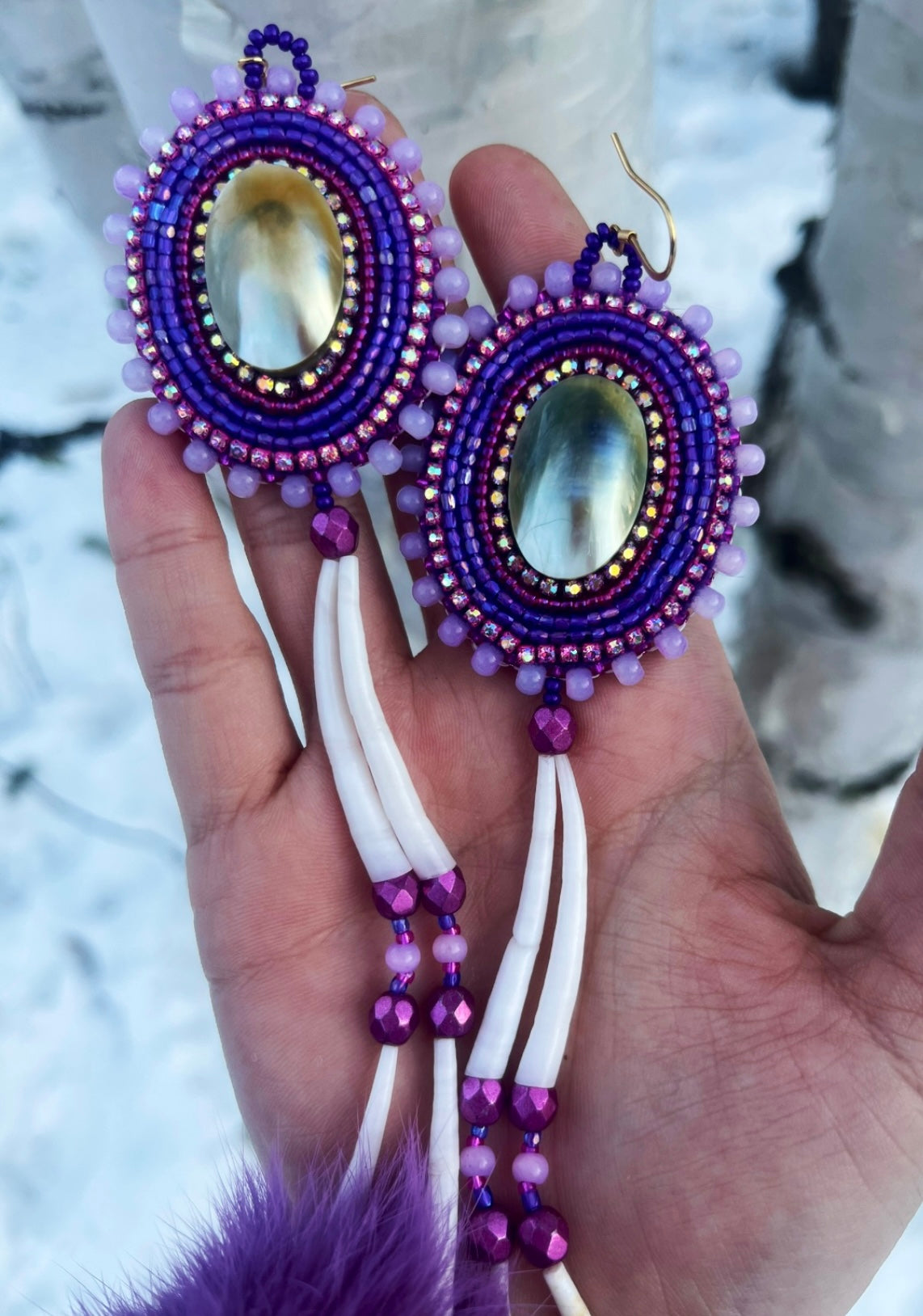 SHELL, DENTALIUM & PURPLE RABBIT FUR STATEMENTS