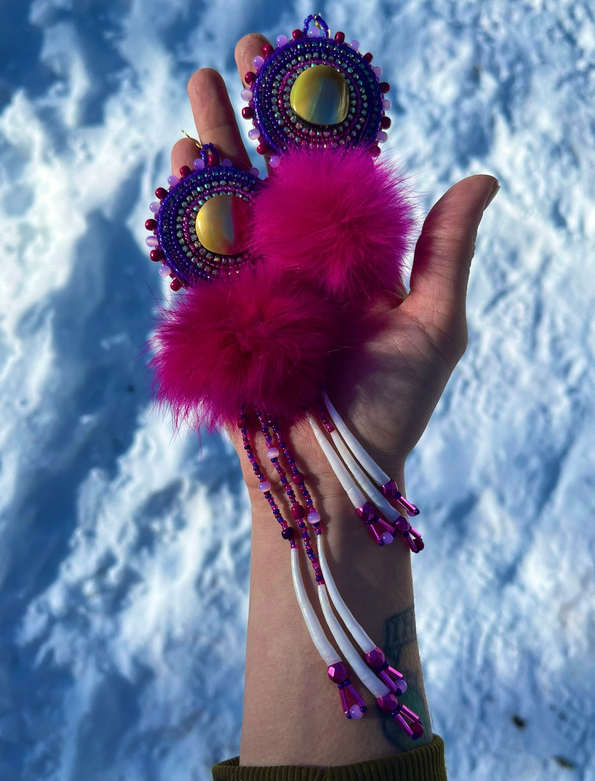 SHELL, DENTALIUM & BEADSOUP RABBIT FUR DROPS