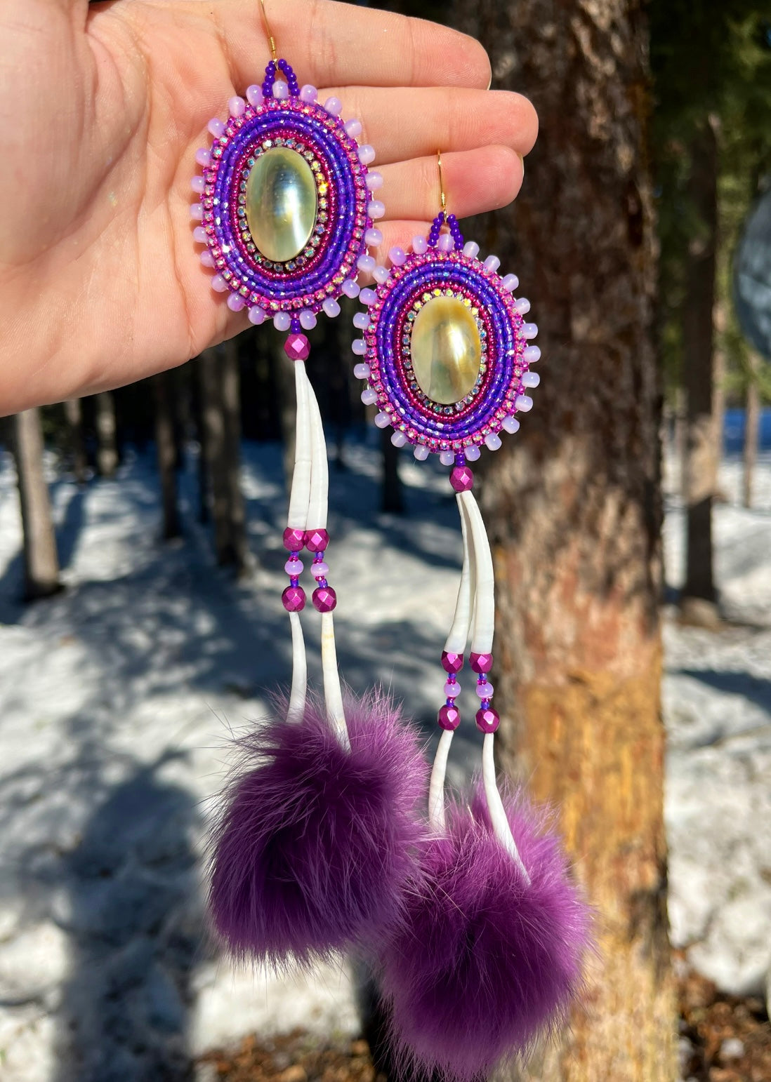 SHELL, DENTALIUM & PURPLE RABBIT FUR STATEMENTS