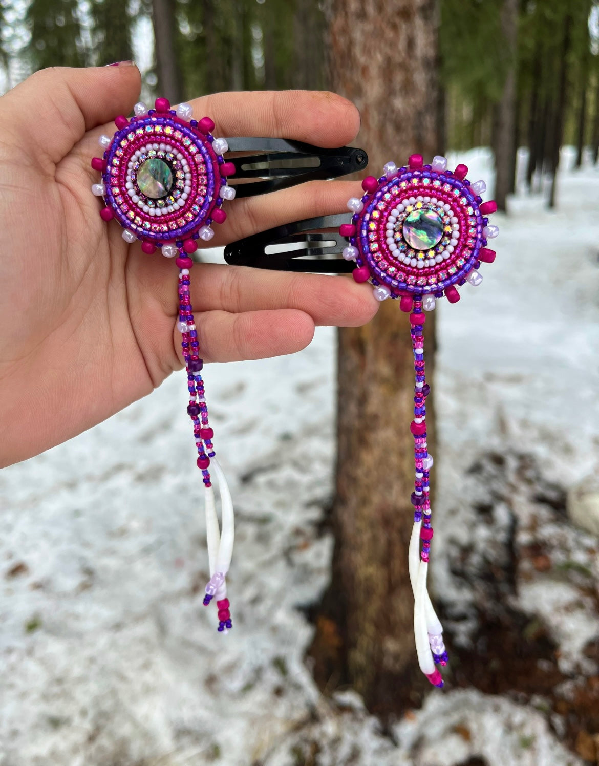 ABALONE, DENTALIUM & BEADSOUP HAIR CLIPS