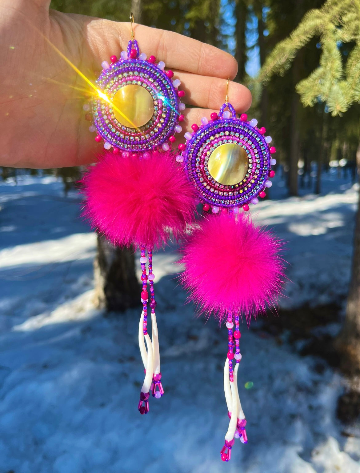SHELL, DENTALIUM & BEADSOUP RABBIT FUR DROPS