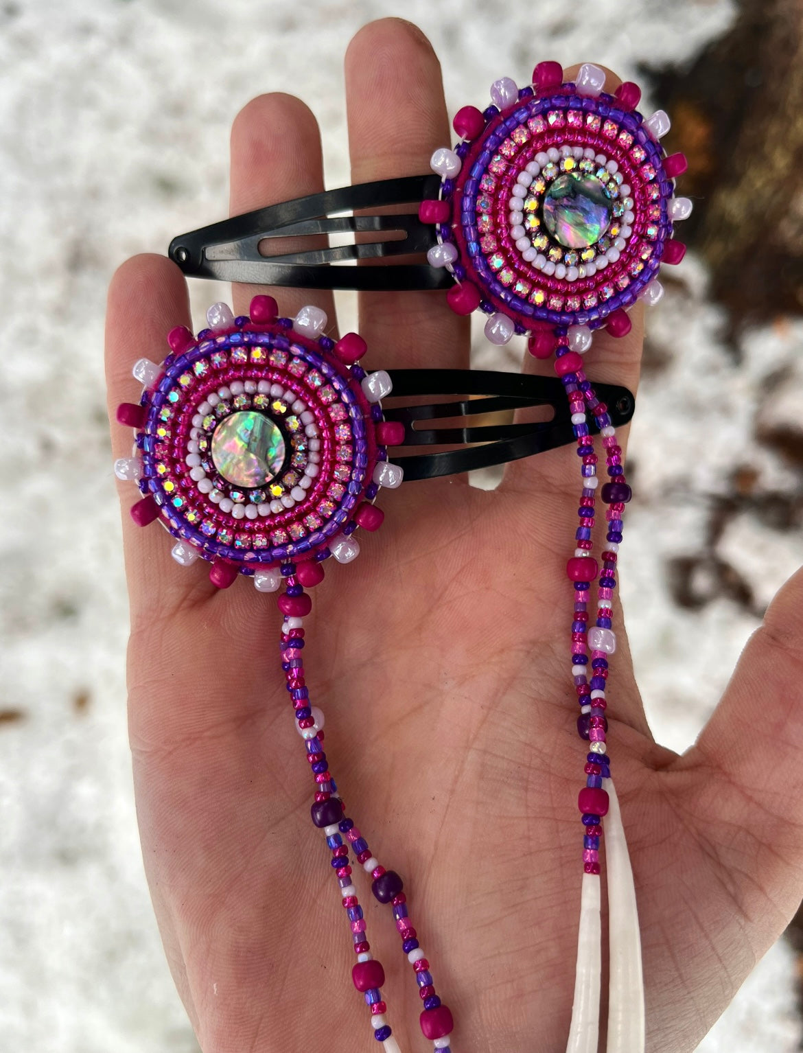 ABALONE, DENTALIUM & BEADSOUP HAIR CLIPS