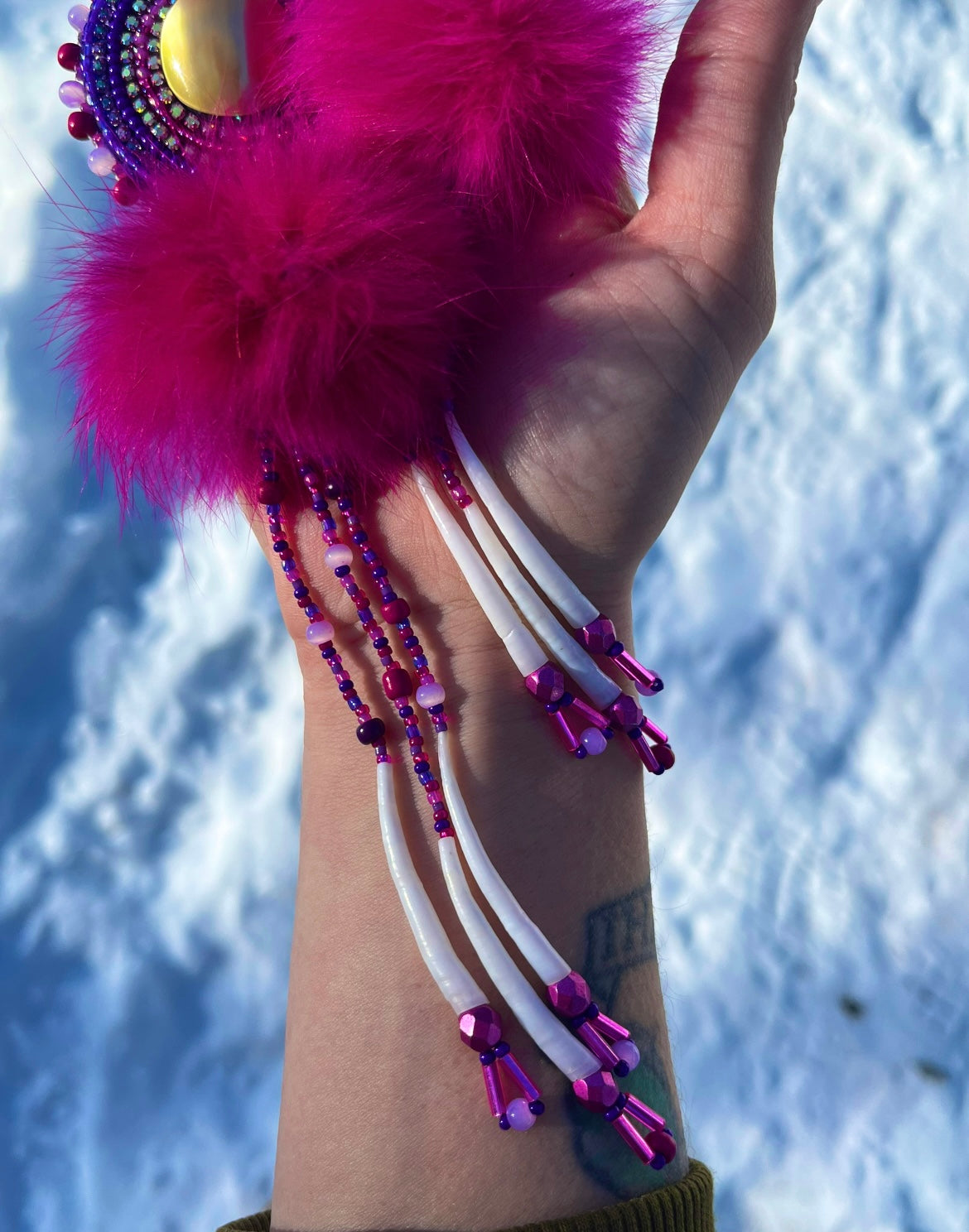 SHELL, DENTALIUM & BEADSOUP RABBIT FUR DROPS