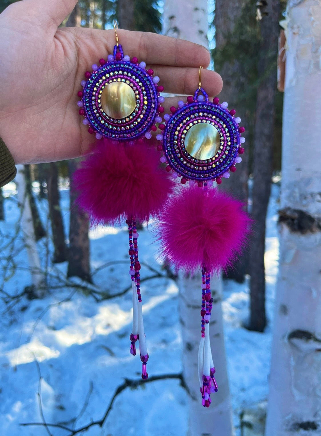 SHELL, DENTALIUM & BEADSOUP RABBIT FUR DROPS