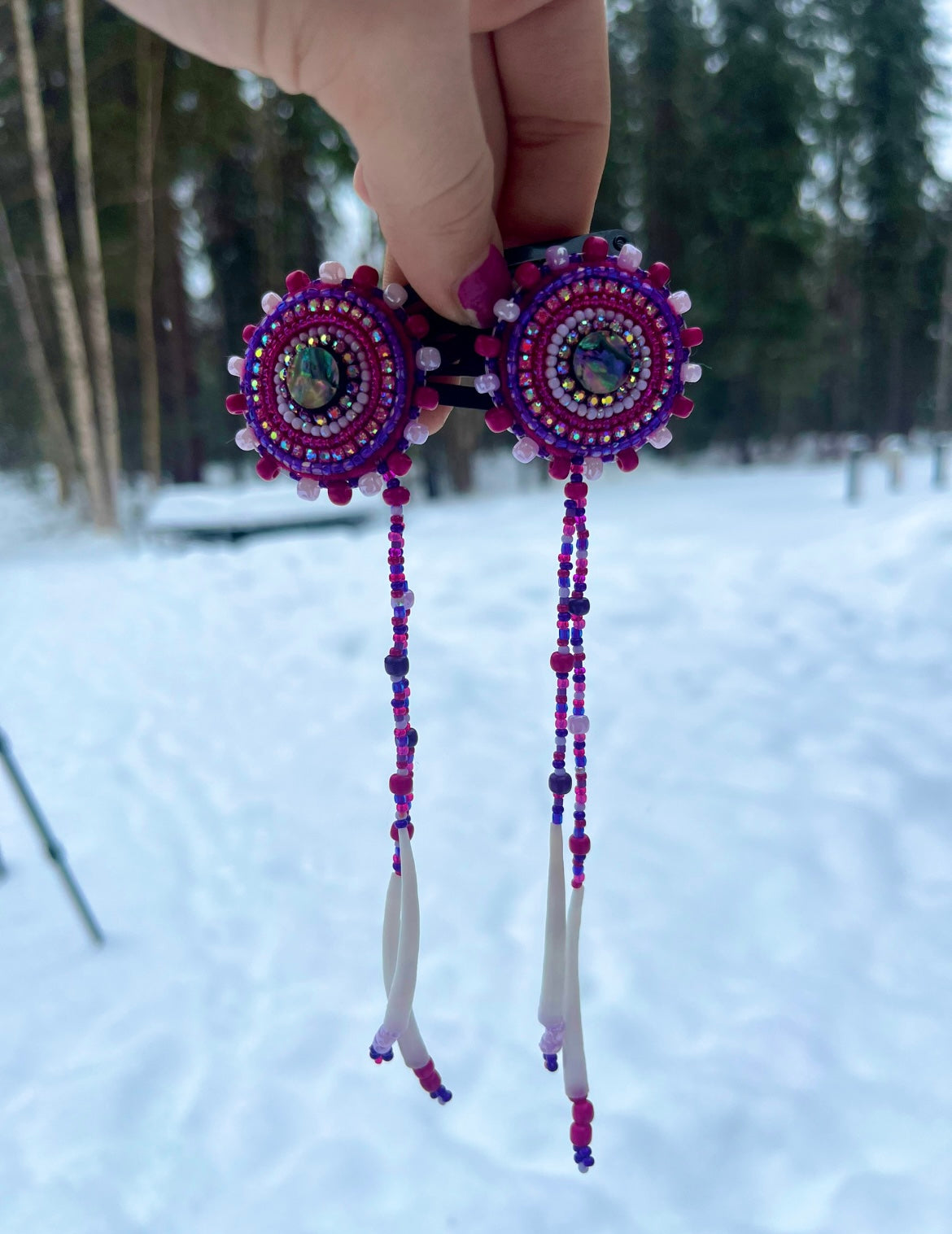 ABALONE, DENTALIUM & BEADSOUP HAIR CLIPS
