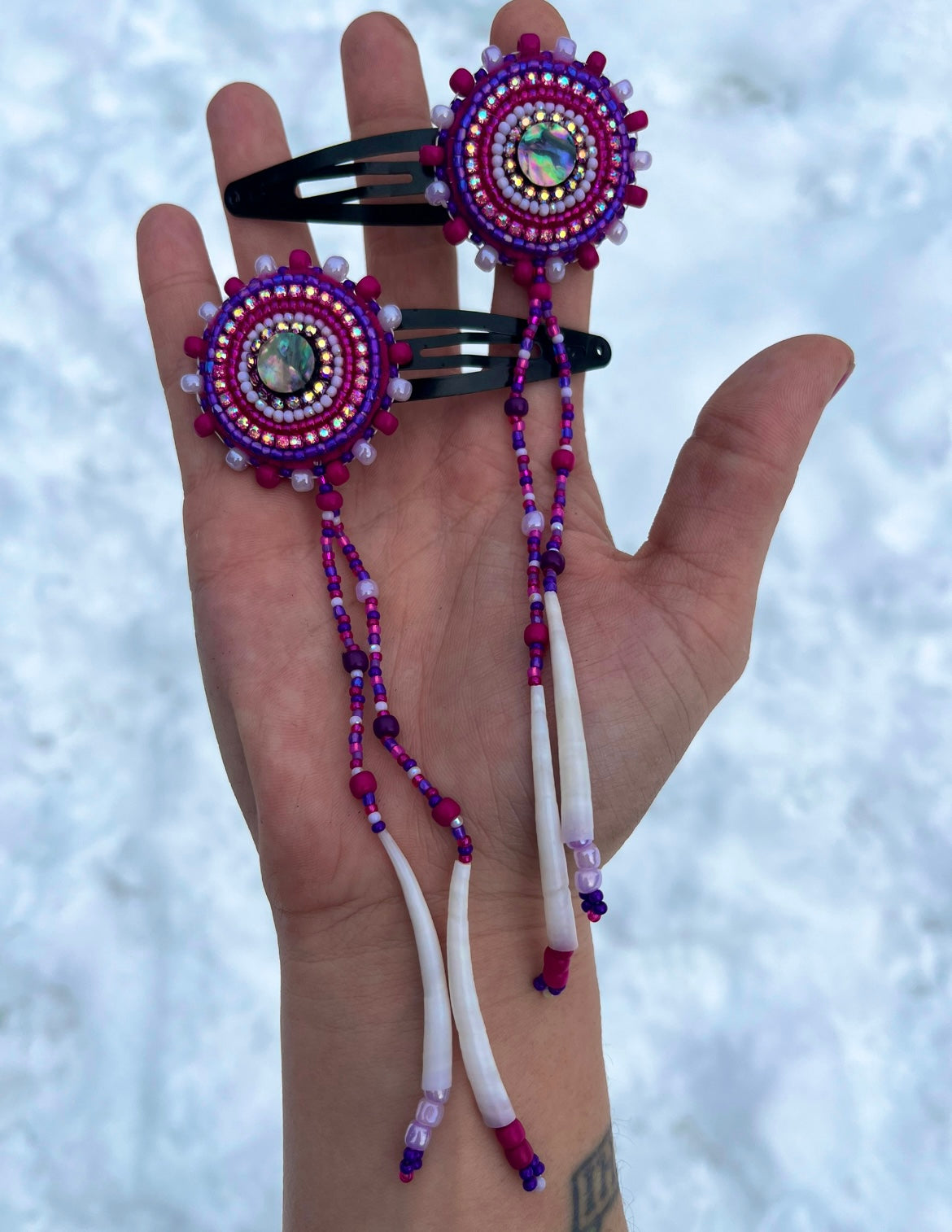 ABALONE, DENTALIUM & BEADSOUP HAIR CLIPS