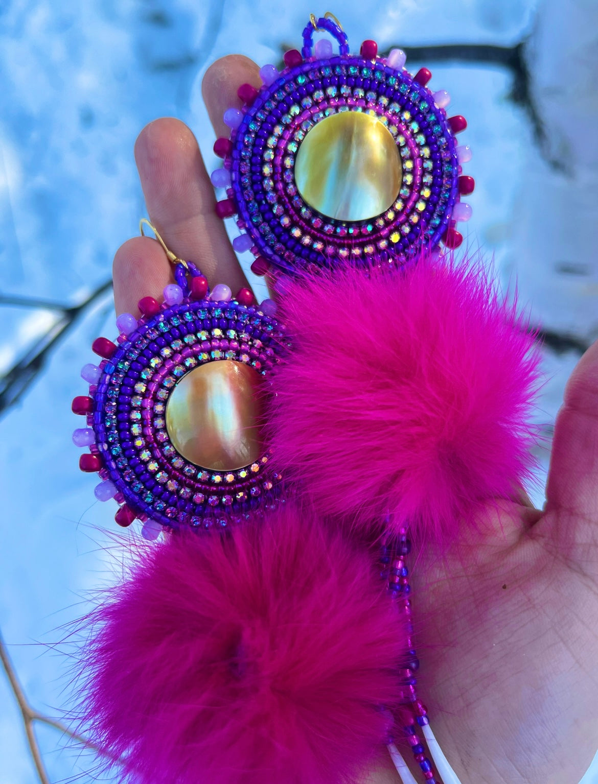 SHELL, DENTALIUM & BEADSOUP RABBIT FUR DROPS