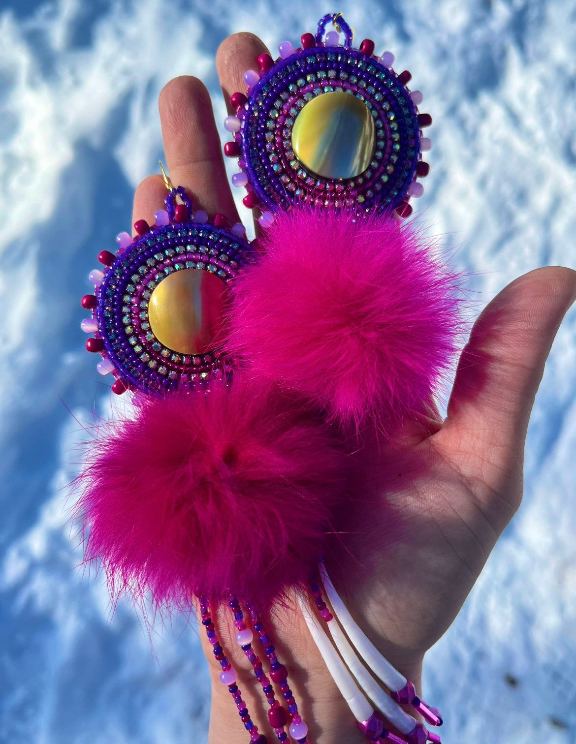 SHELL, DENTALIUM & BEADSOUP RABBIT FUR DROPS
