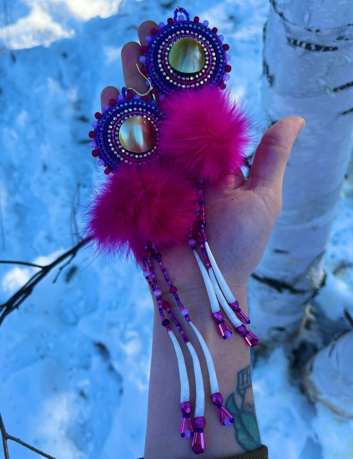 SHELL, DENTALIUM & BEADSOUP RABBIT FUR DROPS