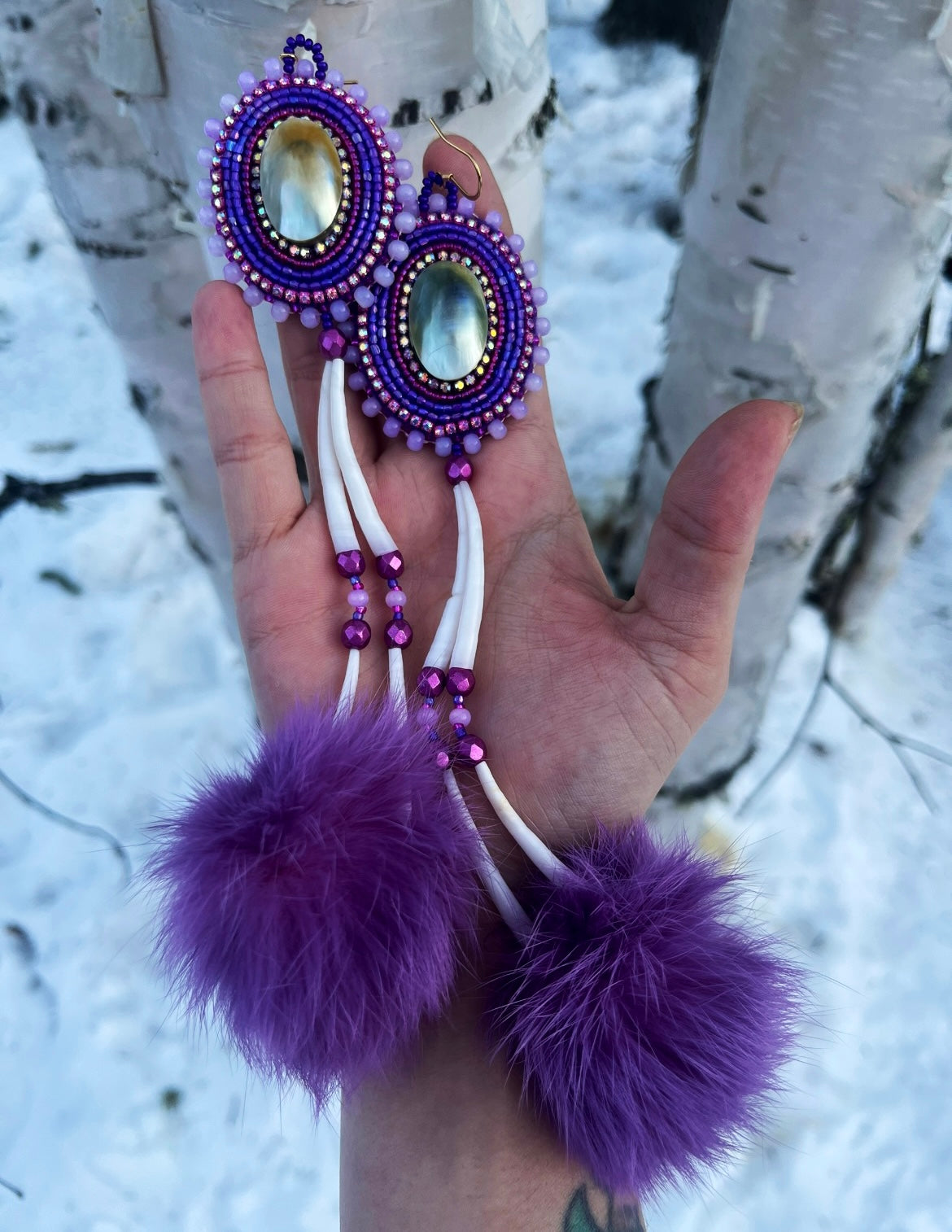 SHELL, DENTALIUM & PURPLE RABBIT FUR STATEMENTS
