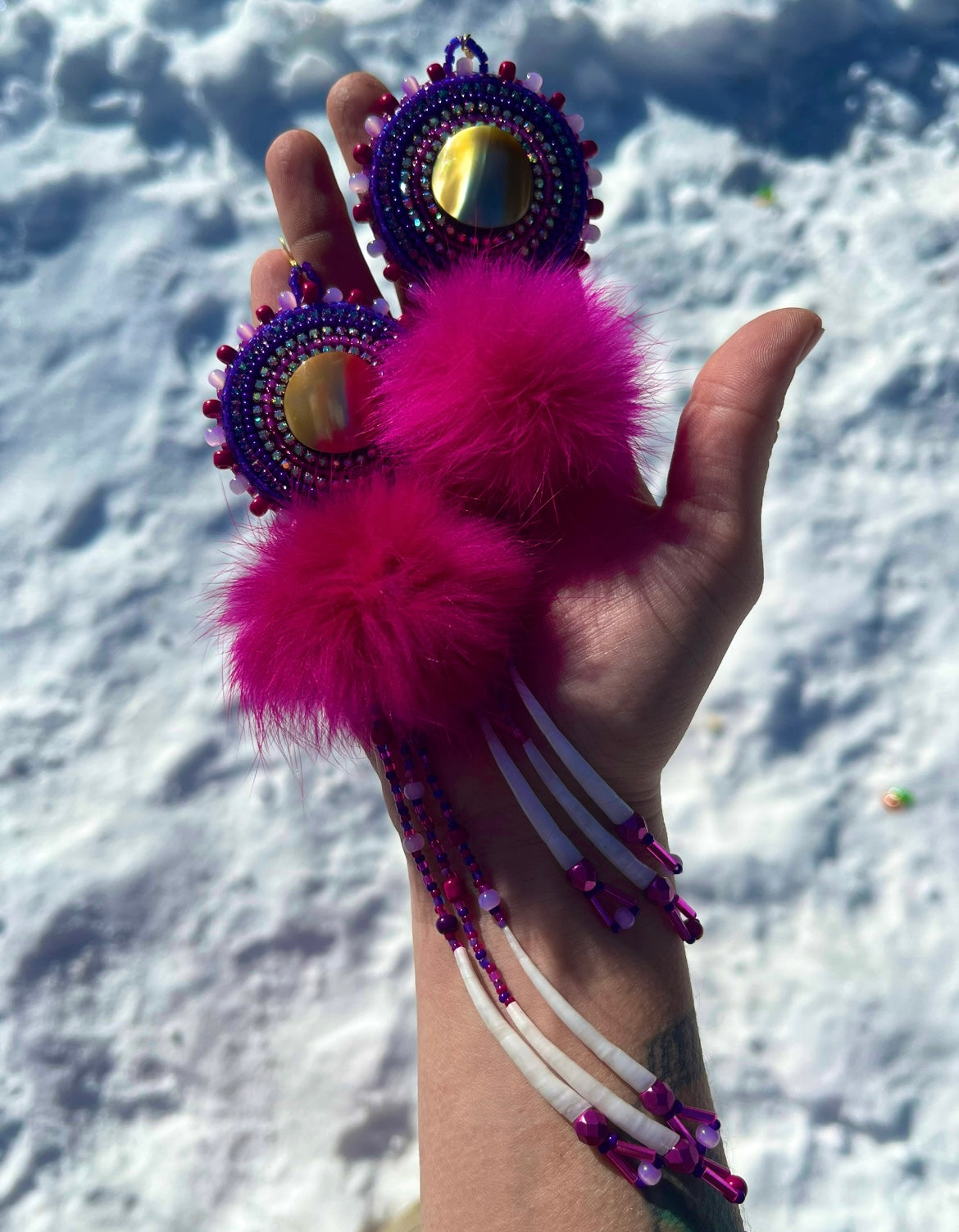 SHELL, DENTALIUM & BEADSOUP RABBIT FUR DROPS