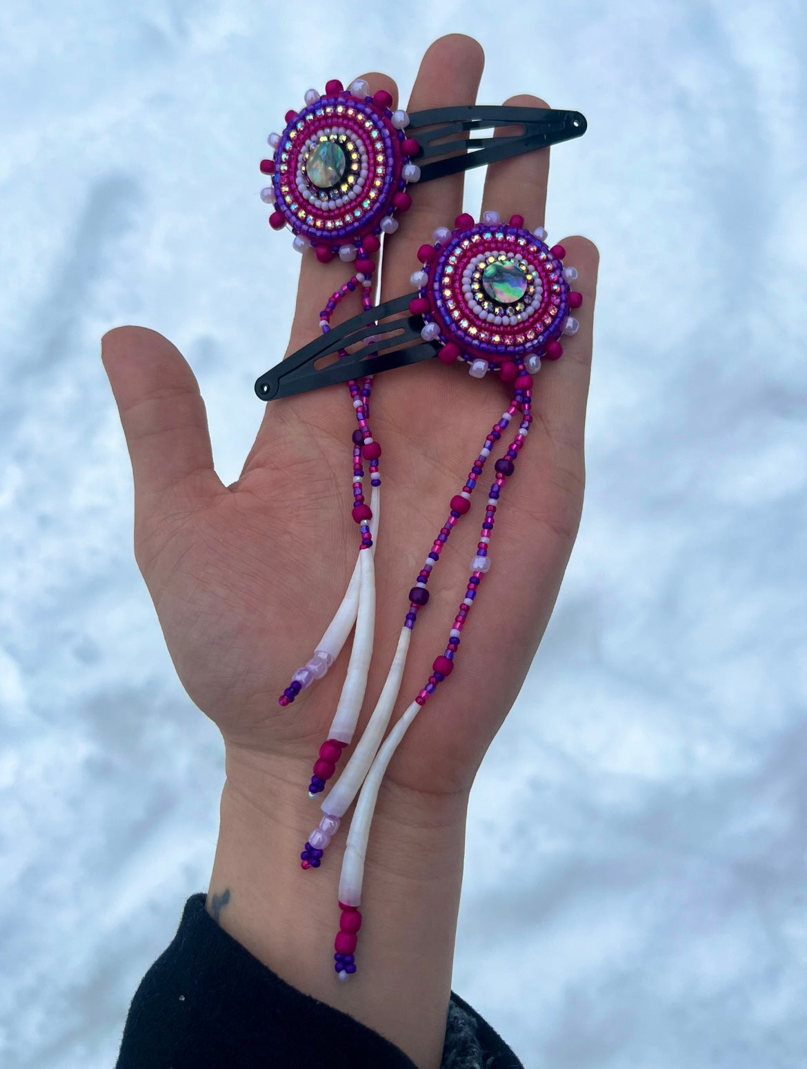 ABALONE, DENTALIUM & BEADSOUP HAIR CLIPS