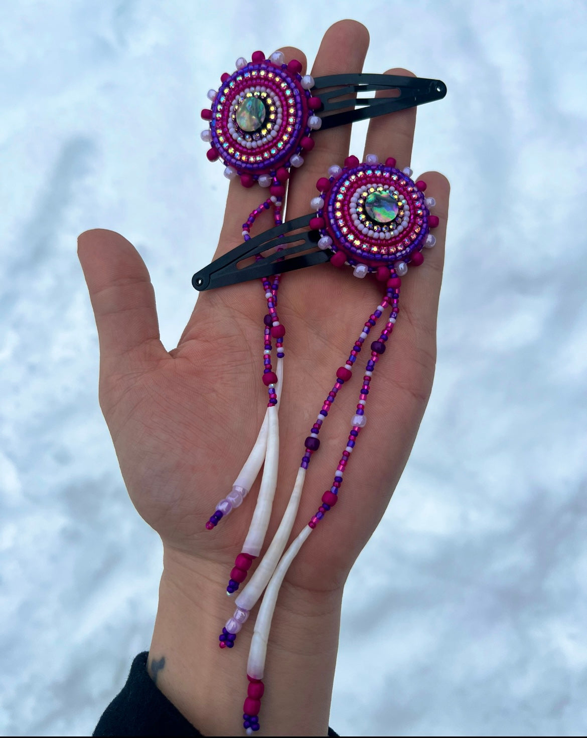 ABALONE, DENTALIUM & BEADSOUP HAIR CLIPS