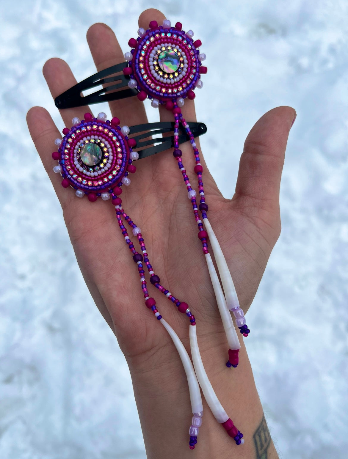 ABALONE, DENTALIUM & BEADSOUP HAIR CLIPS