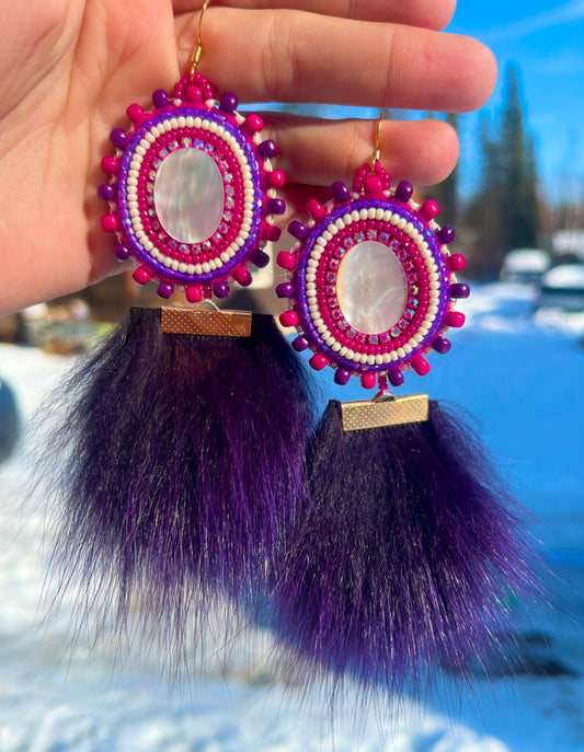 SHELLS, SALMON SKIN & PURPLE FOX FUR