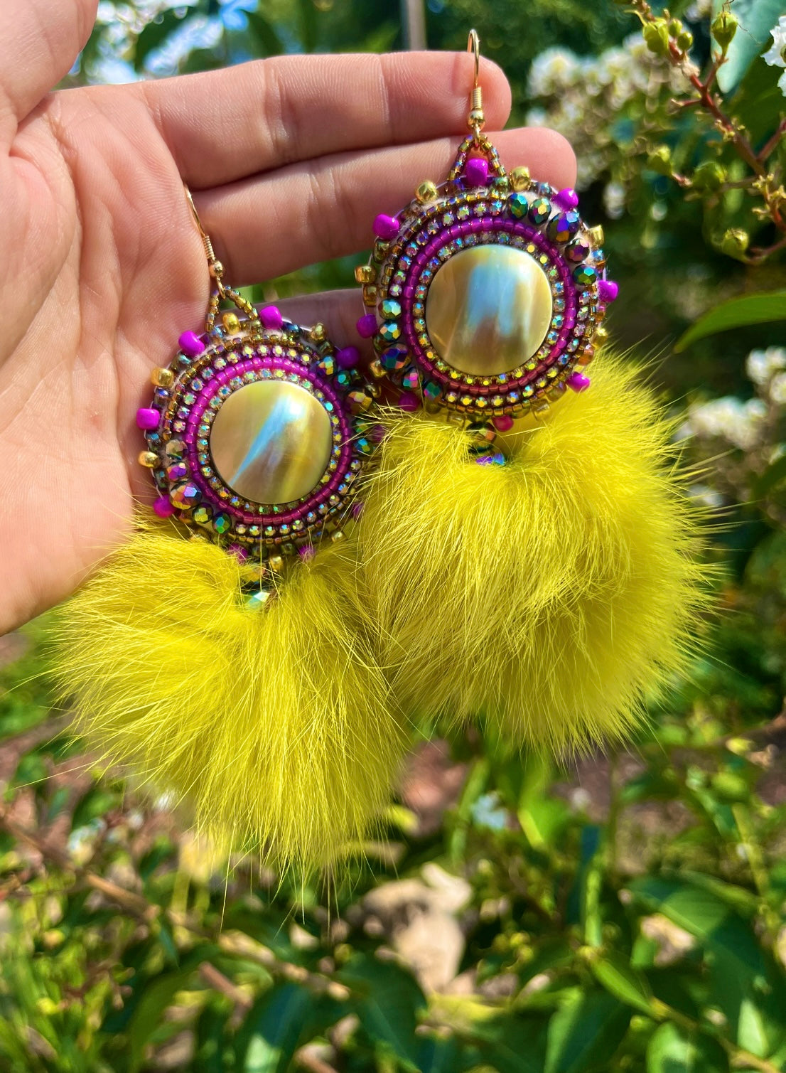 DYED RABBIT FUR PUFFS + SHELLS