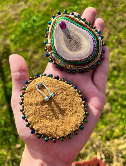 CARIBOU ANTLER SLICE STATEMENTS WITH SHELLS