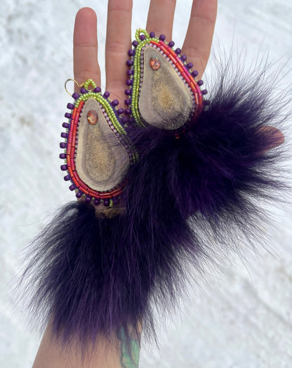 CARIBOU, SHELL, DYED FOX & SALMON SKIN