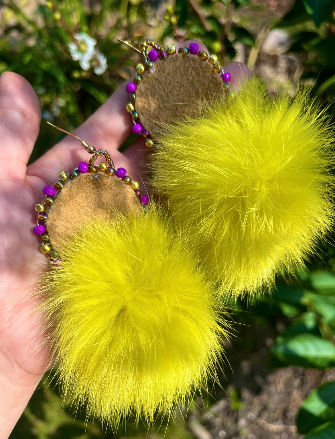 DYED RABBIT FUR PUFFS + SHELLS