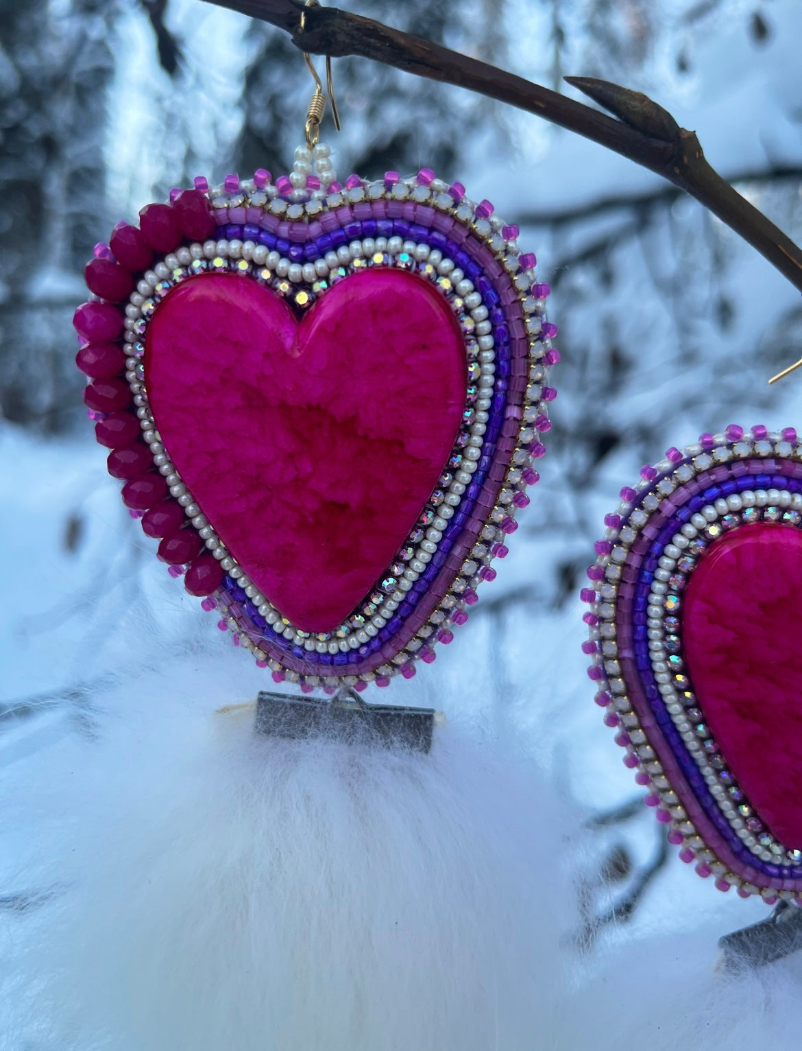 fox + salmon skin backed hearts