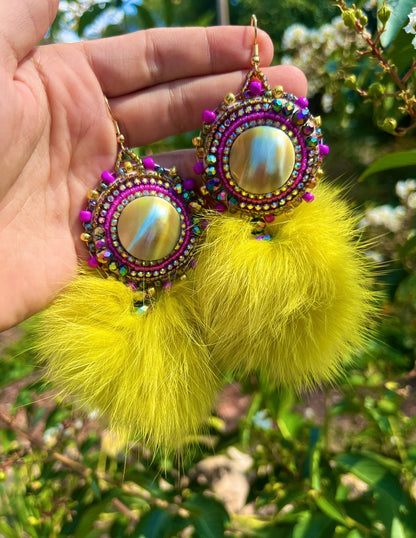 DYED RABBIT FUR PUFFS + SHELLS