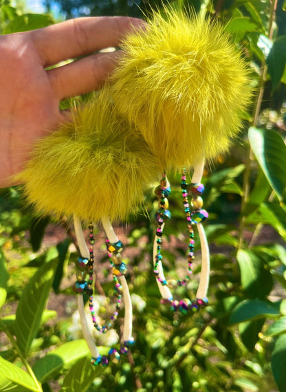 DYED RABBIT FUR + DENTALIUM