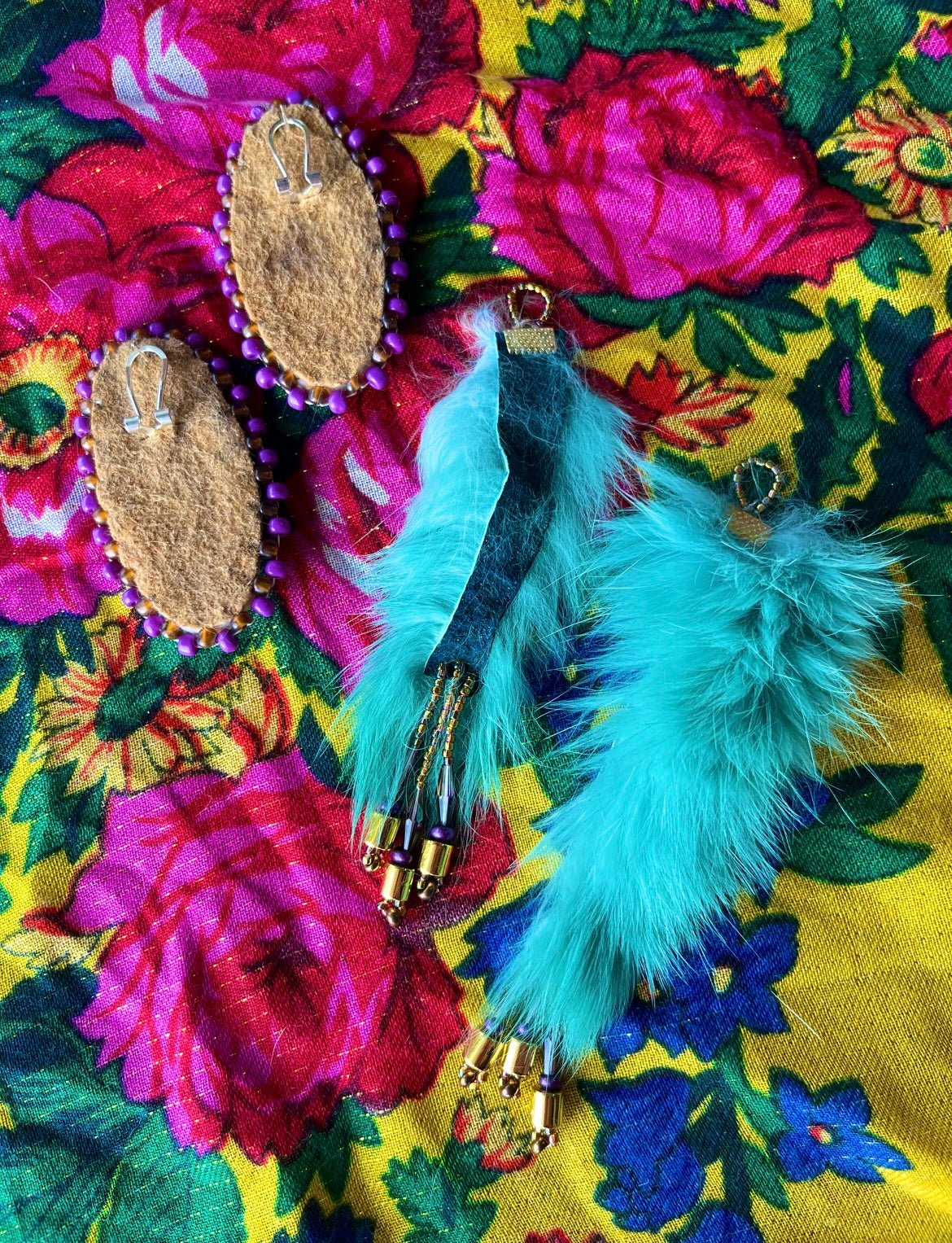 DETACHABLE TEAL RABBIT FUR STATEMENTS