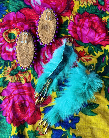 DETACHABLE TEAL RABBIT FUR STATEMENTS