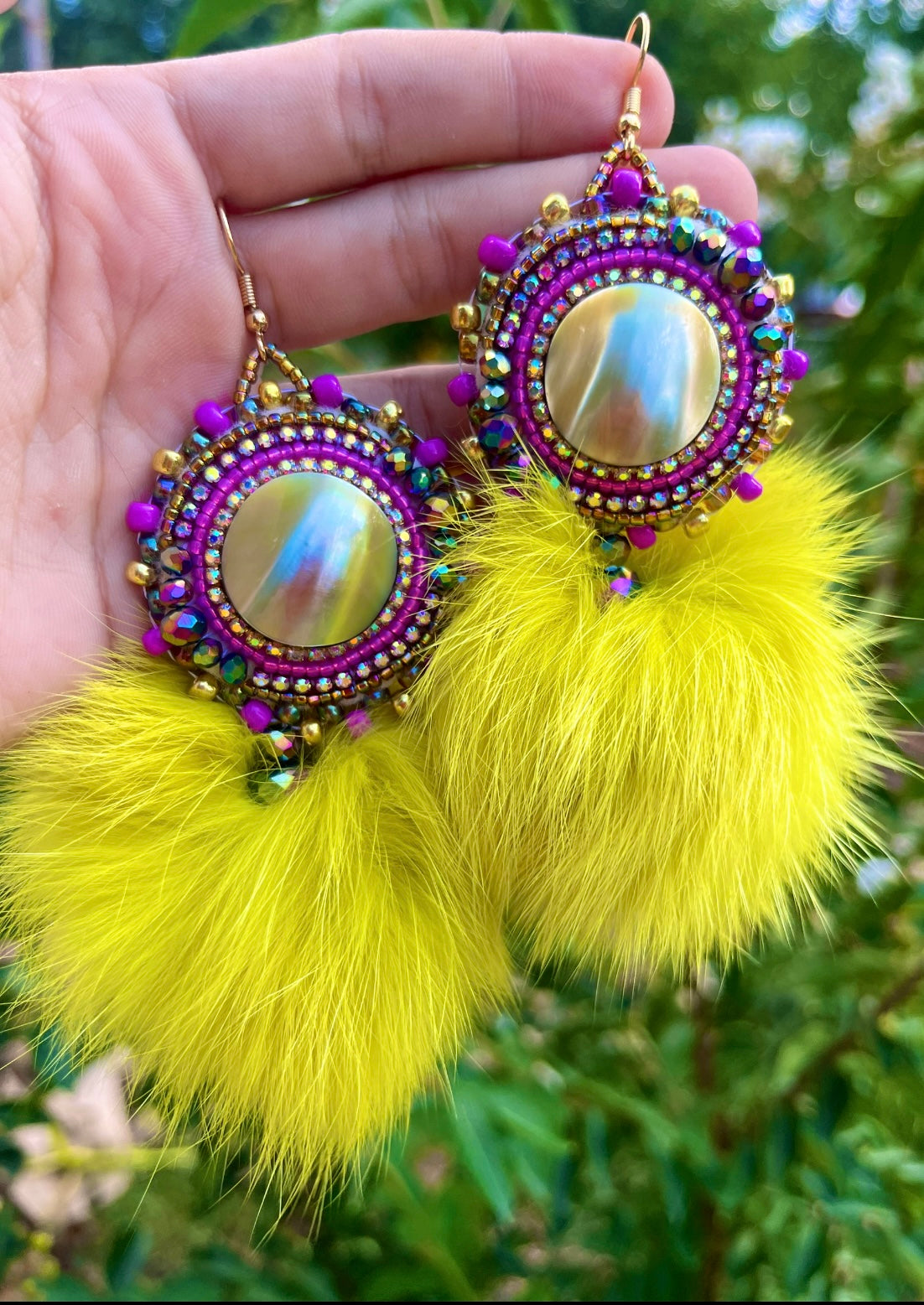 DYED RABBIT FUR PUFFS + SHELLS