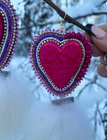 fox + salmon skin backed hearts