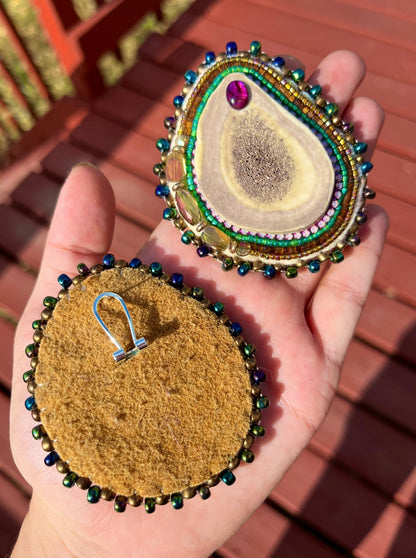 CARIBOU ANTLER SLICE STATEMENTS WITH SHELLS