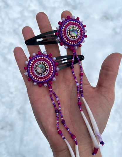 ABALONE, DENTALIUM & BEADSOUP HAIR CLIPS