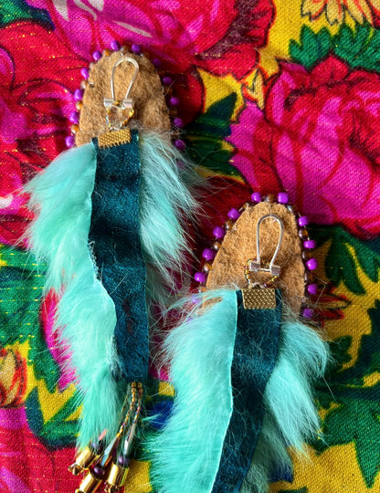 DETACHABLE TEAL RABBIT FUR STATEMENTS